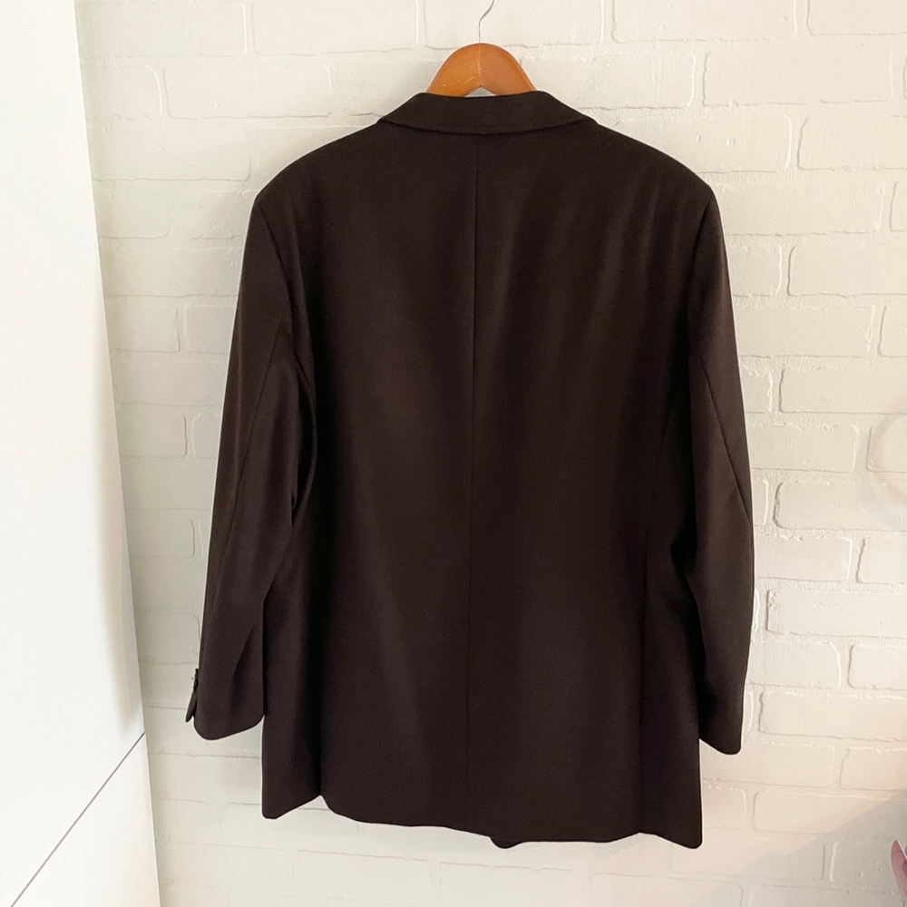 S.C. Soft Men’s Blazer Santo model Cashmere Wool Silk Brown Chocolate Size 46T - Picture 9 of 15